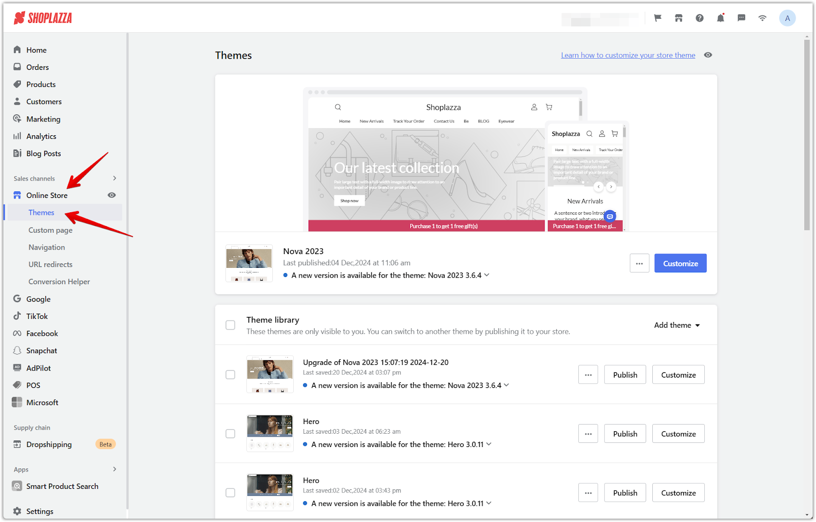 tema situs web